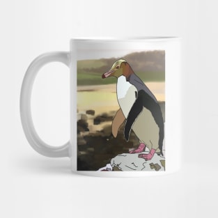 Yellow Eyed Penguin on a Bluff Mug